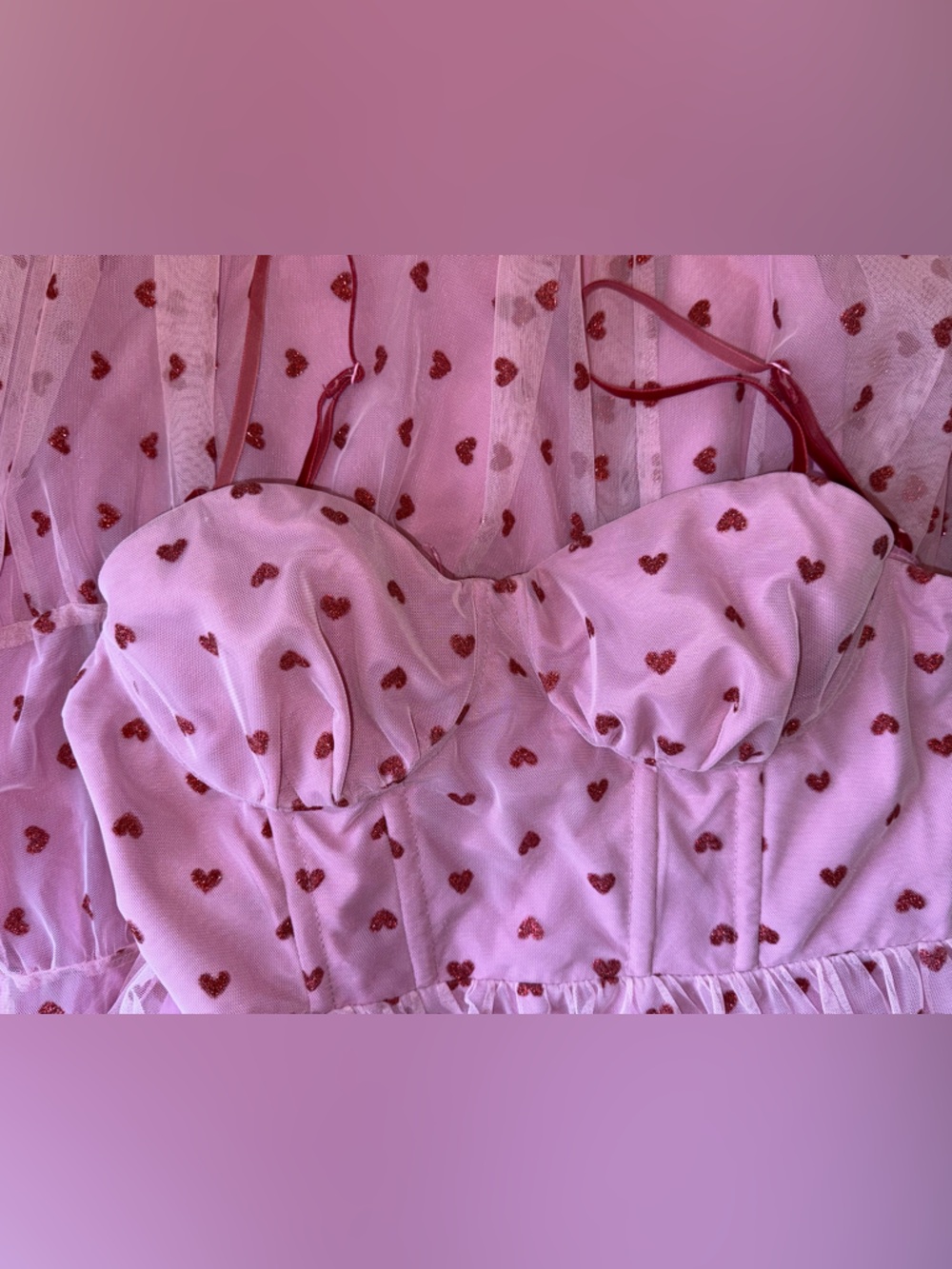 Betsey Johnson Pink Heart Print Midi Dress - Picture 2 of 13